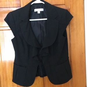 New York & Company Black Ruffle Blazer - Size 6